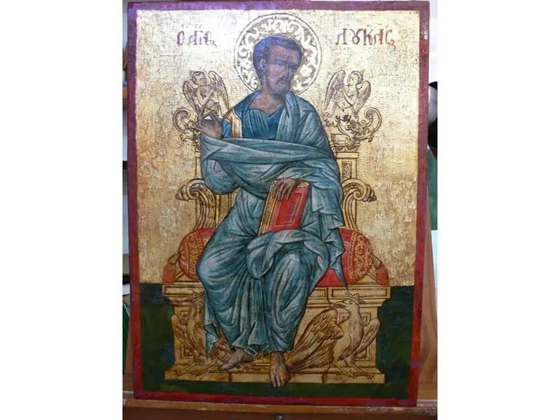 Restauração imagem sacra São Lucas
