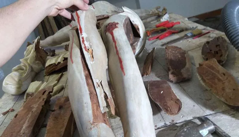 restauração-de-arte-sacra-5 Análise diagnóstica da escultura de Cristo antes da intervenção