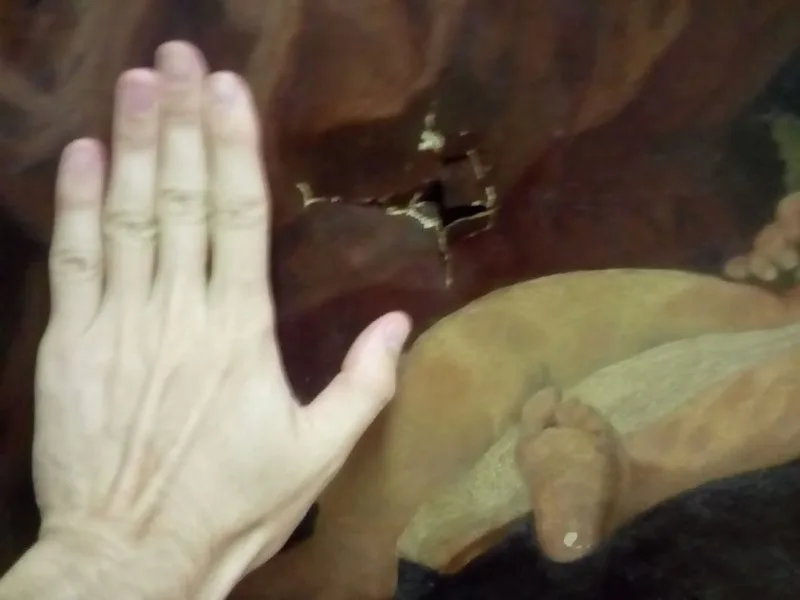 Reentelagem da pintura Sagrada Família