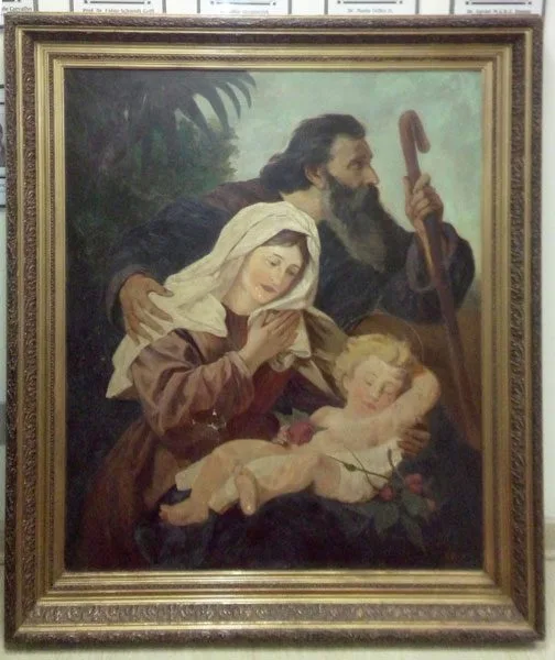 Pintura Sagrada Família antes do restauro