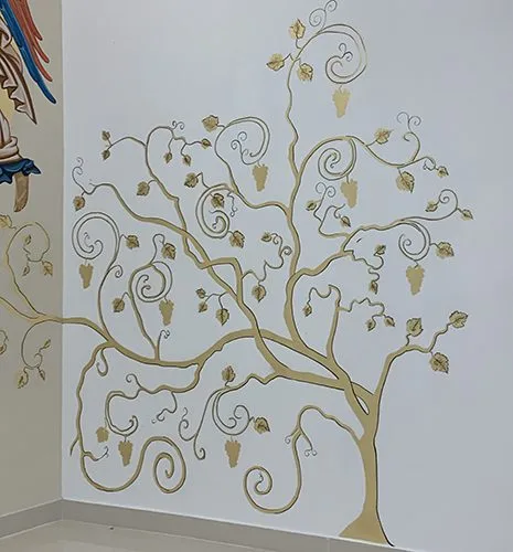 Pintura de igreja: pintura do painél da igreja feita pelo Artista plástico Clayton Caner