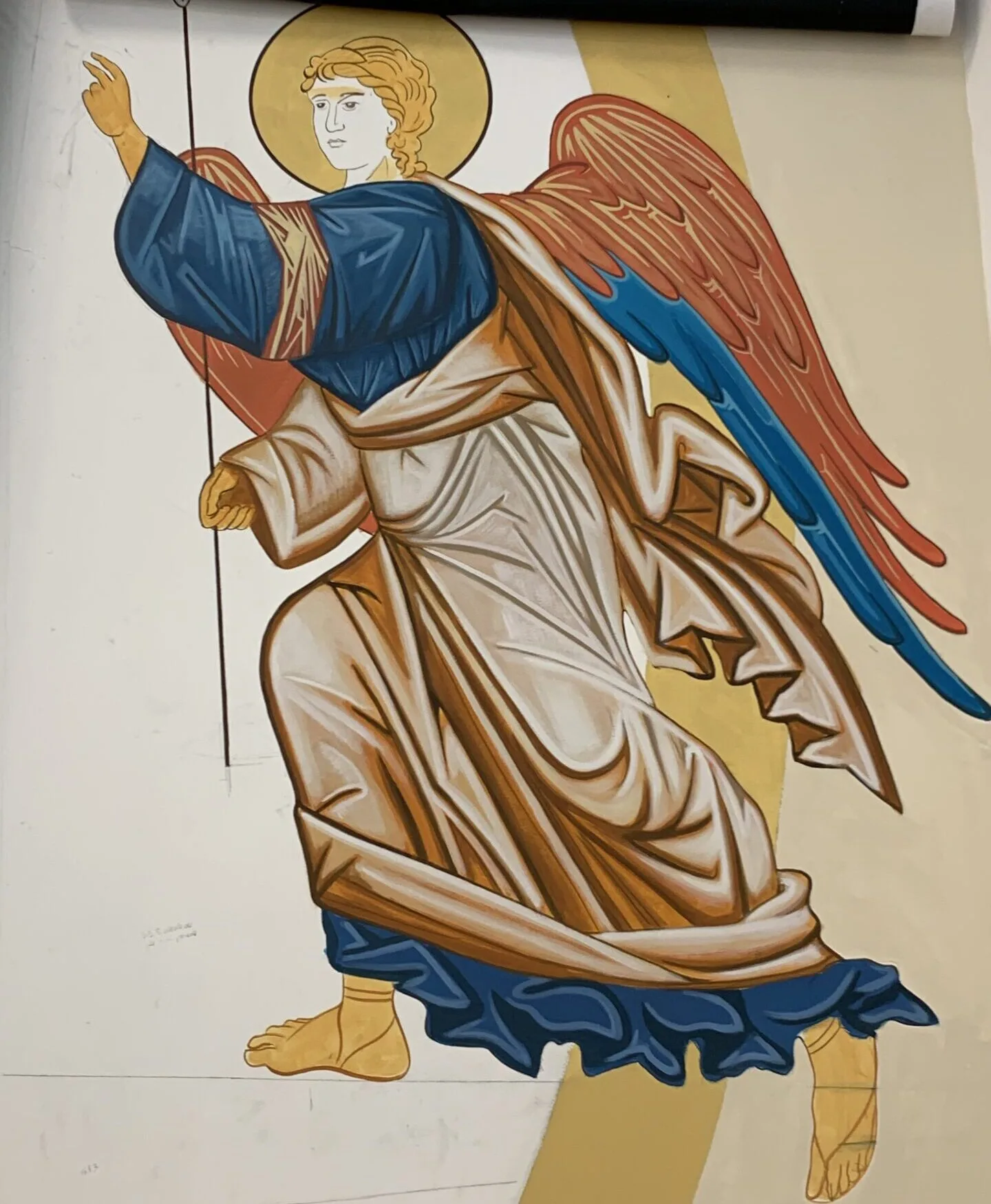 anjo pintado pelo Artista plástico Clayton Caner